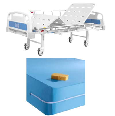 Pat spital manual cu 2 manivele + Saltea Premium I