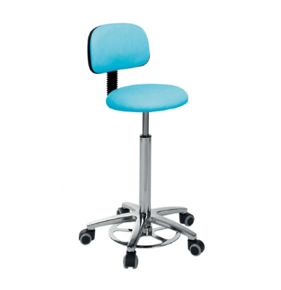 Taburet bloc operator cu spatar, reglabil pe inaltime H 58/83 cm - NEGRU