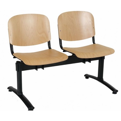 Banca sala de asteptare spital 2 locuri sezut lemn