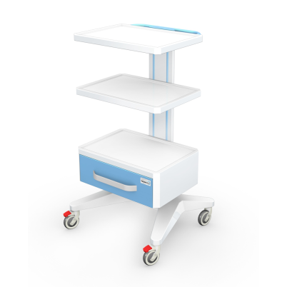 Cart aparatura medicala cu sertar si 2 rafturi