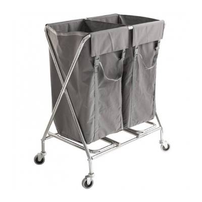 Carucior lenjerie profesional cu 2 saci, pliabil