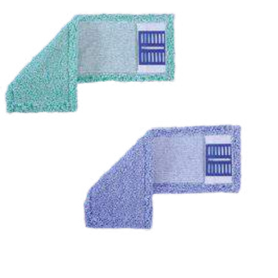 Rezerva mop plat medical cu buzunare / urechi - umed-uscat – Albastru