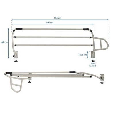 Laterale pat spital universale, culisante