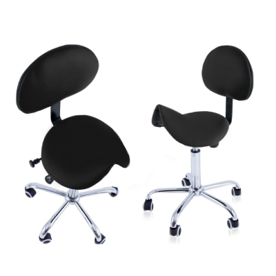 Taburet tip poney cu spatar H 50/65cm – Alb