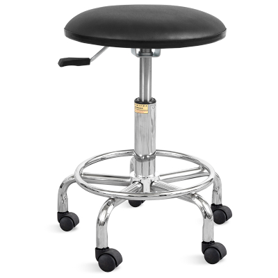 Taburet medical cromat, inaltime reglabila 44,5/57.5 cm – Albastru