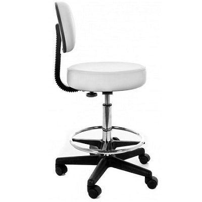 Taburet medical cu spatar si inel sprijin picioare